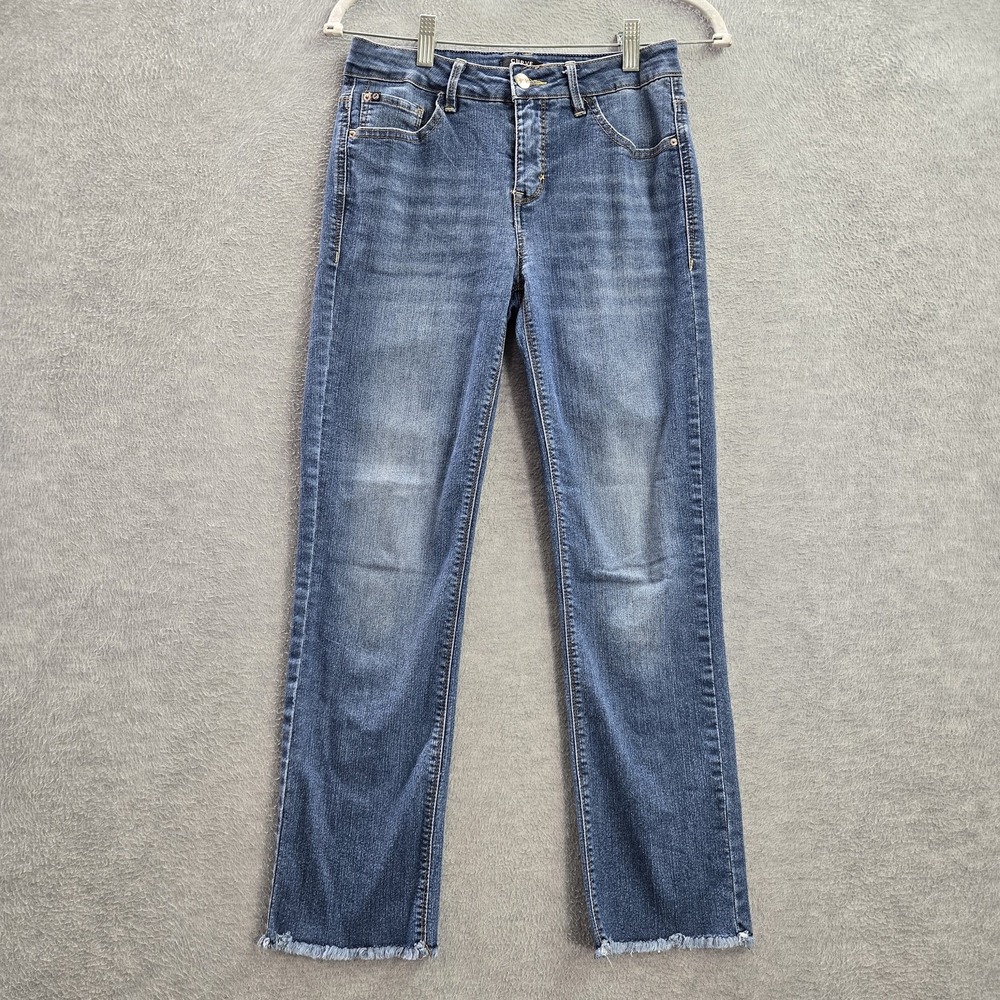 Curve Appeal Women Jeans 27 Blue Denim Off-Duty Straight Mid Rise Pockets‎